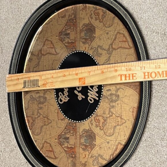 VTG Cookies of the World Maps Metal Oval Geographic Plate Tray Lid 14.2"x11.5" - Picture 6 of 9